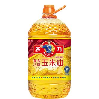 多力/Mighty  黄金3益玉米油  非转基因食用油  5L桶装  新老包装随机发货