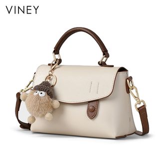 viney  轻奢百搭牛皮斜挎包时尚ck风女士通勤单肩手提包V90897