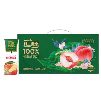 汇源  100%桃混合果汁0添加蔗糖200ml*12盒礼盒