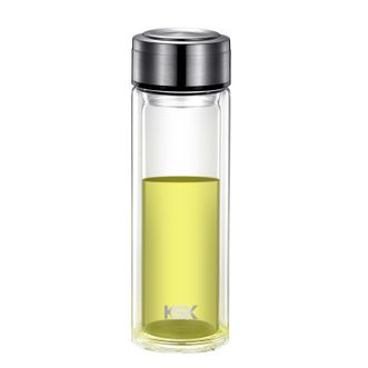 KSK  双层玻璃杯耐高温耐寒高硼硅玻璃水杯320ml   KBL-320-1