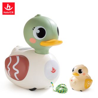汇乐  拖拉扭扭鸭婴儿玩具0-1岁宝宝学爬追视益智玩具HC9976-拖拉扭扭鸭