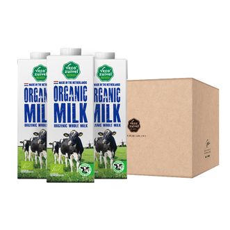 乐荷  荷兰进口有机纯牛奶全脂1L*12  新老包装品质相同 随机发货