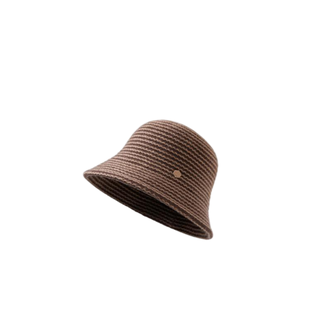 玖慕/JIUMU  羊毛渔夫帽女秋冬保暖护耳针织盆帽显脸小水桶帽百搭毛线帽子