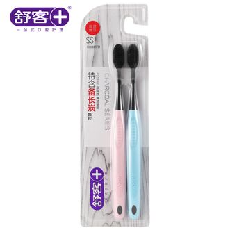 舒客  炭丝能量牙刷 2支装*2组宽头密炭沁爽柔丝护龈炭丝能量牙刷（新旧包装随机发货）