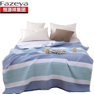 彩羊（Fazeya）  全棉纱布毛巾被-格（浅蓝）180*220cm