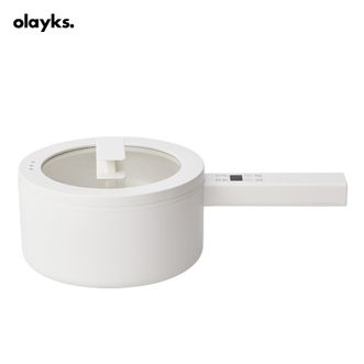 olayks.  电煮锅可煮饭家用多功能 学生宿舍泡面电火锅 蒸煮煎炒锅电热锅小电锅电炒锅不带盖款