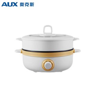 奥克斯/AUX  电火锅 电炒锅 电煮锅 电热锅 电蒸锅 电锅家用多功能多用途锅火锅锅一体锅3.8L 30B08