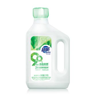超能  自天然洗衣液  香根草香 2kg*1瓶  抵抗污渍 亮白焕彩 敏感肌适用