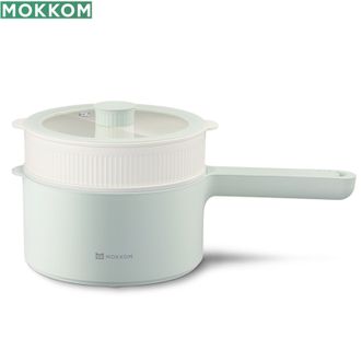 磨客  1.5L电煮锅料理锅电火锅电炖锅电蒸锅多功能锅 家用宿舍煮面泡面电器电热杯涮锅多用途锅MK-375（带蒸格）豆蔻绿