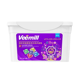维妙/Veemill  洗衣凝珠留香珠三合一浓缩洁净持久留香40颗/盒