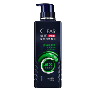 清扬  男士头皮劲活专研控油蓬松型去屑洗发露  270G*1瓶