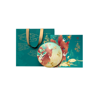 大益  赤羽金轮普洱生茶357g 家庭自饮节日送礼 送长辈可长期保存 礼盒装