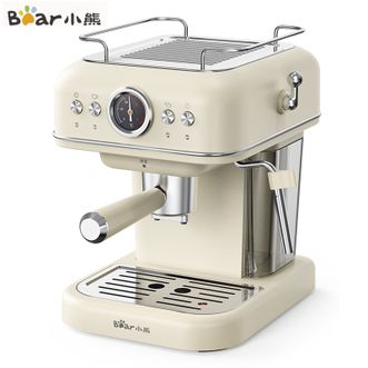小熊/Bear  咖啡机家用复古意式泵压式咖啡机20Bar高压喷射可打奶泡1.2升【20Bar高压】标配版