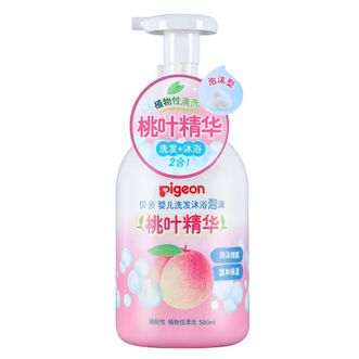 贝亲-婴儿洗发沐浴泡沫（桃叶精华）(二合一）500ML（两瓶装）IA209*2