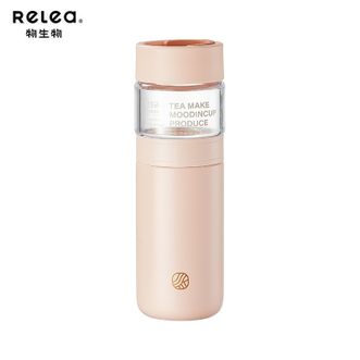 物生物（RELEA）  保温杯泡茶杯500ml茶水分离水杯子屿茗泡茶杯JV012463-0350-FS玫瑰粉