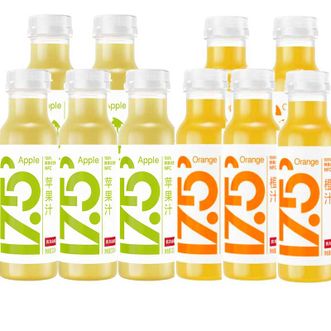 农夫山泉  17.5°NFC果汁100%鲜果冷压榨 苹果汁300ml*5瓶+橙汁300ml*5瓶