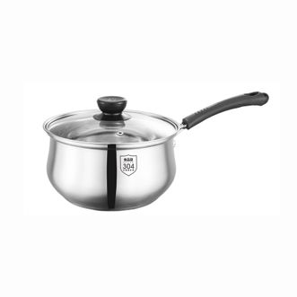 栢士德  三层复合底构造304奥氏体型不锈钢奶锅18cm电磁炉燃气通用BST-102D