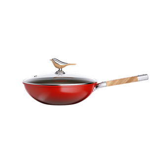 MACAIIROOS  吉祥鸟钛不粘炒锅32cm 家用厨房炒菜炒肉不粘爆炒锅家用锅