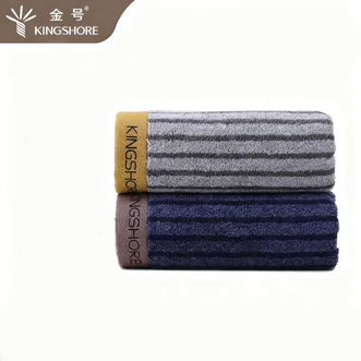 金号  4A级高端抗菌防螨毛巾100%纯棉洗脸家用男女轻奢毛巾洗澡加厚吸水柔软亲肤密封包装 蓝灰2条装