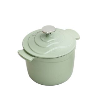 归. 禾器  梯田系列珐琅小圆煲  18cm浅草绿 深约13cm  铸铁炖汤锅珐琅锅厨房锅具用品