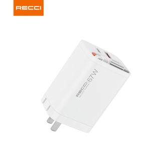 RECCI  RC103充电器67wGaN氮化镓双C口输出支持PD3.0快充协议PPS协议充头
