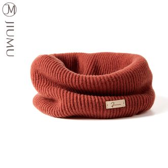 玖慕/JIUMU  纯羊毛针织围脖女士秋冬24新款双层加厚防寒护颈保暖套头脖套