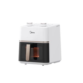 美的/Midea  空气炸锅 高清可视窗 家用大容量多用途锅 不用翻面 轻油烟不粘烤盘抽拉式智能多功能一体机 【高清加宽可视窗口】KZE45T87白色