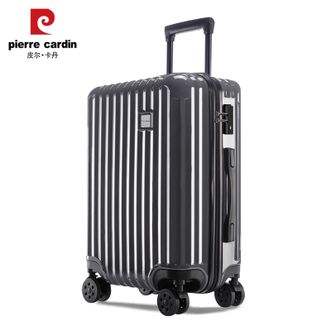 皮尔卡丹/Pierre Cardin  20英寸 行李箱拉杆箱可登机万向轮旅行箱高颜值密码箱小型皮箱男女 灰色