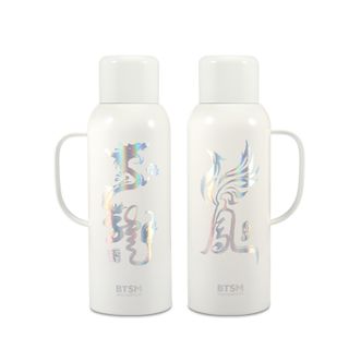 BTSM  龙凤呈祥保温壶820ml白色 保温保冷茶壶茶水分离焖茶壶（双壶）BTCH-820L龙凤呈祥（双壶）白色