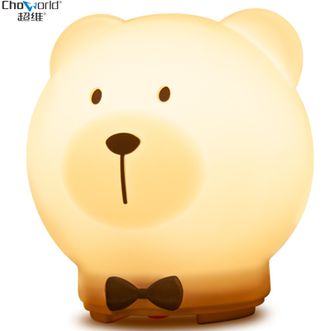 超维/Chaowei  小熊同学小夜灯 智能语控台灯 柔光伴睡灯婴儿宝妈喂奶灯母婴灯 儿童可爱灯氛围灯装饰灯宿舍卧室柔和床头灯小台灯CW8808白色