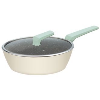 炊大皇（COOKER KING）  炊大皇 炒锅不粘锅 麦饭石色平底多用煎炒锅28cm 磁炉通用倾城QCM28WO