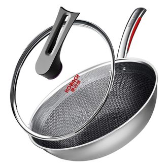 康巴赫（KBH）  家用平底炒菜锅少油烟不挑炉灶 32cm