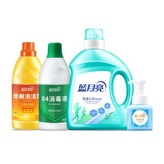 蓝蓝月亮精致套包  2kg洗衣液+225ml洗手液+84消毒液600g+地板清洁剂600g