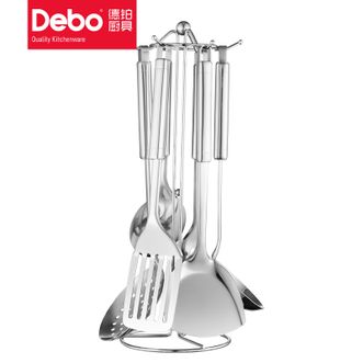  德铂（Debo）马可里奥厨房烹饪用具七件套 不锈钢锅铲汤勺漏勺饭勺 DEP-22