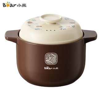 小熊  砂锅3.5L 家用陶瓷炖锅煲仔饭炖汤锅汤锅沙锅耐高温 咖色