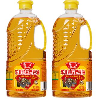 鲁花  食用油非 大豆油 东北熟榨老豆油900ml *2瓶 厨房烹饪佳选囤货