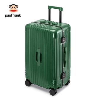 大嘴猴（Paul Frank）  铝框多功能旅行箱行李箱 折叠杯架 森林绿—24寸拉杆箱