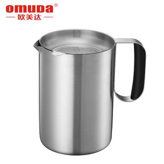 欧美达（OMUDA）  304不锈钢带滤网储油罐不锈钢沥油神器油渣过滤油壶漏油瓶家用厨房 1000ML OJP8154