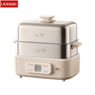 利仁  小钢人电蒸锅DZG-D1890 电蒸笼0涂层18L大容量火锅电煮锅家用多功能炖蒸煮一体2层316不锈钢