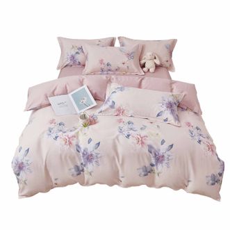 花花公子/play boy  全棉四件套粉黛花眠