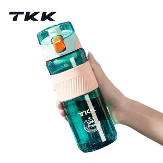 TKK  运动水杯 大容量便携健身水壶 防摔tritan塑料带刻度杯子 500ml