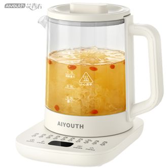 艾青春  1.8L养生壶电水壶 煮茶壶 烧水壶玻璃电热水壶AI-YSH518米白色