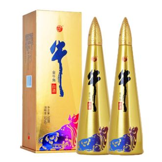 牛栏山 白酒 浓香型 金色 牛角尖 52度 500ml*2瓶装 高档送礼白酒