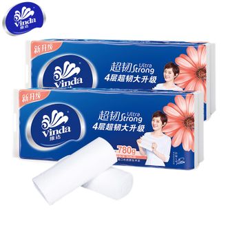 维达Vinda 超韧卷纸4层780克20卷(2提) 无芯卷纸实芯手纸厕纸卫生纸巾家用