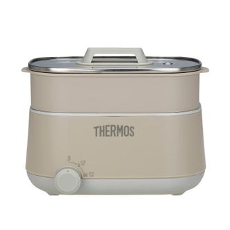 膳魔师（THERMOS）  多功能电煮锅1.8L学生宿舍泡面火锅便携女男办公家用蒸煮一体蒸屉电蒸锅