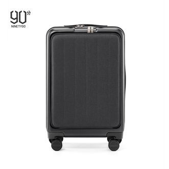 90分  商务前开盖行李箱  登机箱  出差旅行箱  20英寸新版  暗夜黑