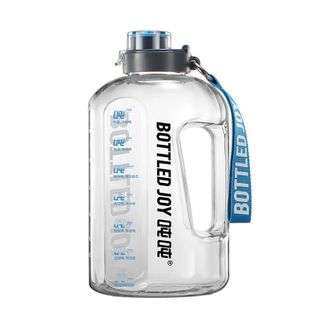 吨吨BOTTLEDJOY  经典吨吨一代钢环款吨吨桶运动水壶Tritan大容量吨吨杯健身喝水杯1.5L（热水款）透明色 D1