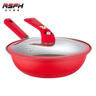 乐仕菲斯（RSFH）  炒锅32cm 红钛微压不粘涂层锅煎炒炸煮锅 家用平底炒菜锅 炉灶通用RS3215