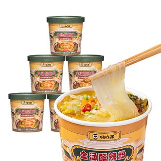 嗨吃家  金汤酸辣粉（清真）方便粉丝米线速食夜宵157g*6桶/箱