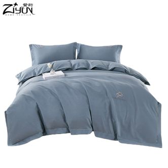 紫韵  臻棉四件套 维多利亚 顺滑亲肤产品件套（兰灰）